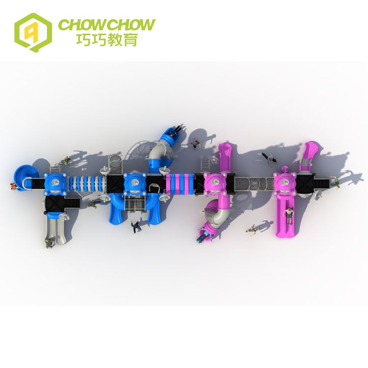 QiaoQiao commercial amusement theme park children playground Adventure Park Kids Fitness Play Equipment Outdoor Playground slide
