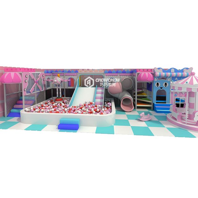 Qiaoqiao Commercial Kids Small Indoor Playground Pink Theme Equipment For Sale