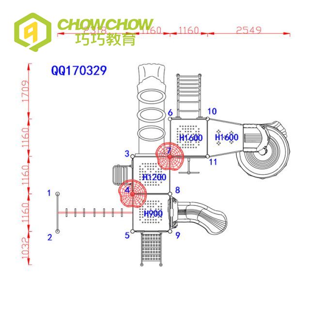 Qiaoqiao High Quality Outdoor Slide Set Outdoor Playground Equipment