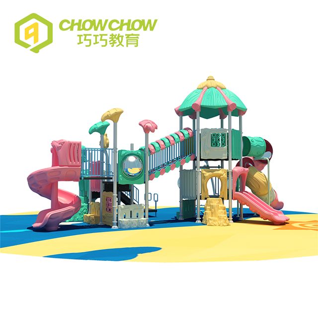 Qiao Qiao Customized Tree House Series Outdoor Kids Baby Slide Plastic Playground Equipment Park for Sale