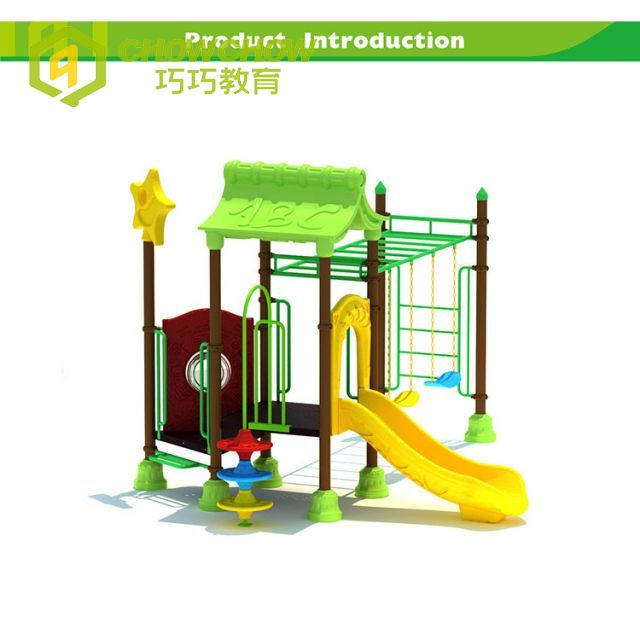 Qiaoqiao High Quality Outdoor Playground Equipment Plastic Slide with Swing for Preschool