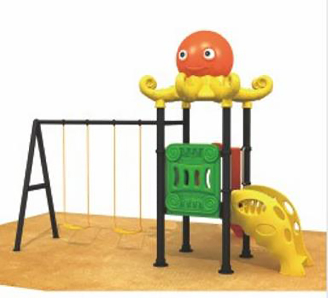 Qiao Qiao garden kids playground equipment outdoor kids playhouse with slide and swing play set for backyard 