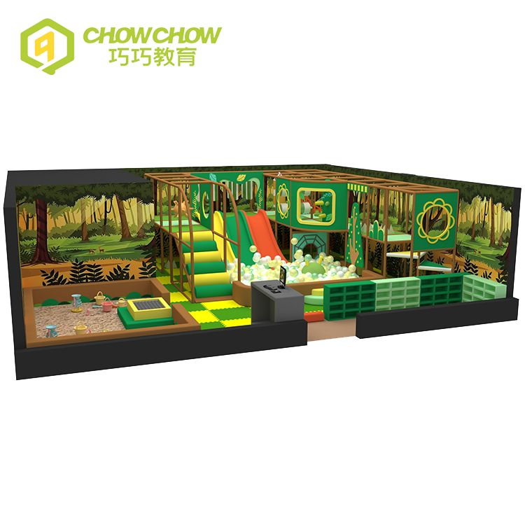 QiaoQiao China Kids Forest Theme Indoor Playground children small commercial play area With baby sand pit equipment manufacture