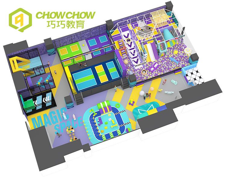 QiaoQiao kids indoor commercial family play center climbing jumping amusement park equipment trampoline park indoor for teenager