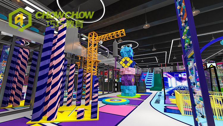 QiaoQiao 2024 China kids large playground indoor trampoline park family amusement entertainment sports park equipment wholesale