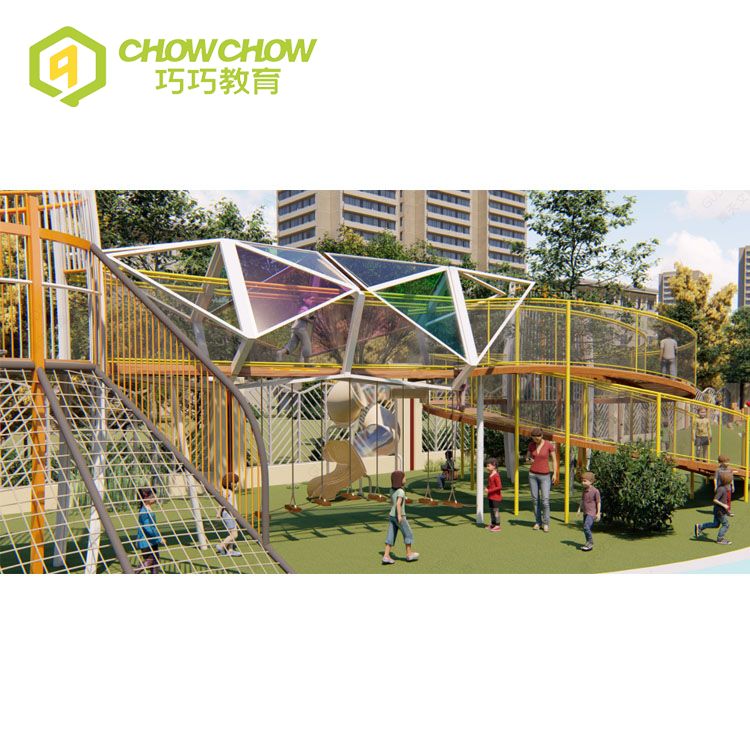 QiaoQiao Multifunctional area kindergarten outdoor large wood playground Entertainment Equipment equipment for kids