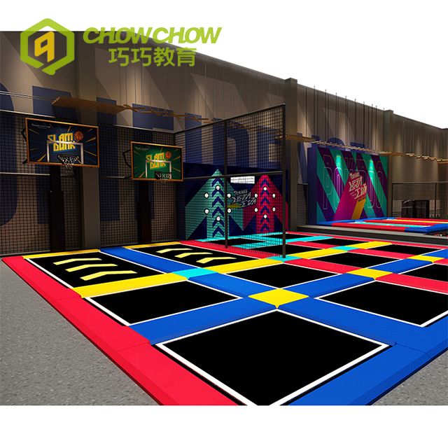 Qiaoqiao Customized Large Indoor Trampoline Park Equipment with Foam