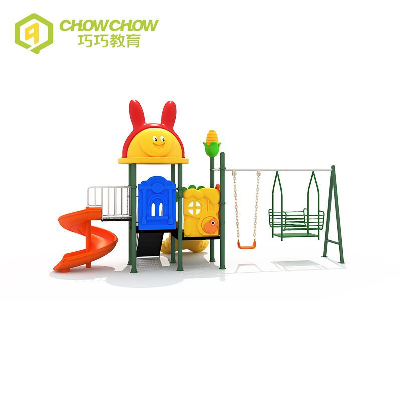 Small size kids outdoor slides outdoor playground with swing sets