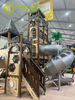 Qiaoqiao 2024 new kindergarten playground equipment outdoor play house with stainlless stainless steel slide play set for kids