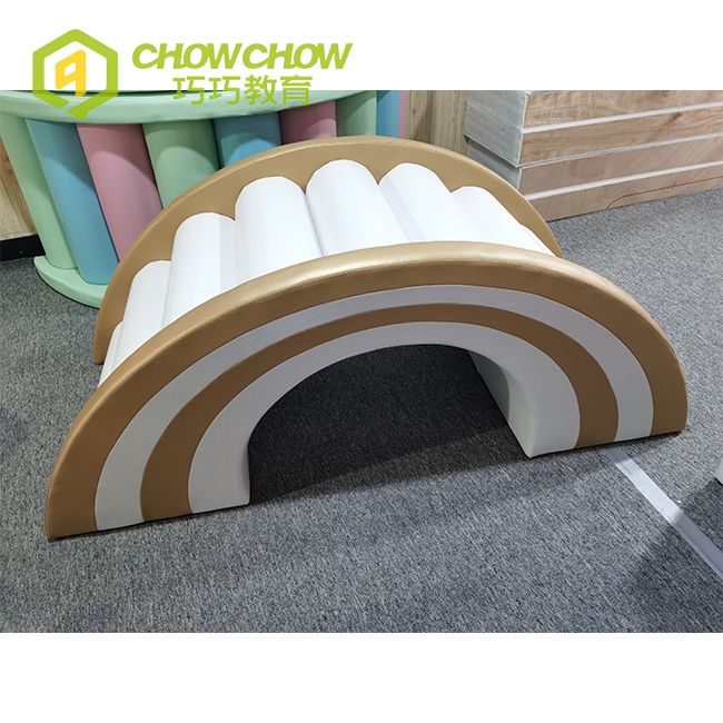 Hot Sale Customized Kids Rainbow Bridge Light Brown Indoor Soft Play for Sale