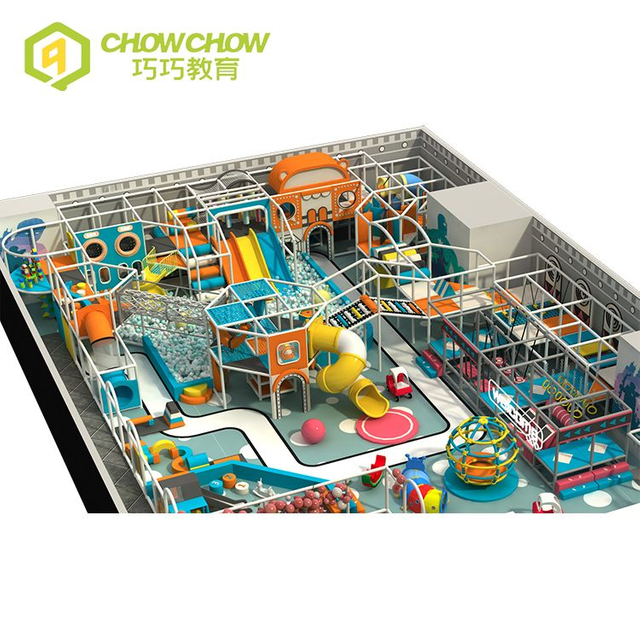 QiaoQiao kids play center area indoor baby slides plastic equipment set small indoor playground castle for children