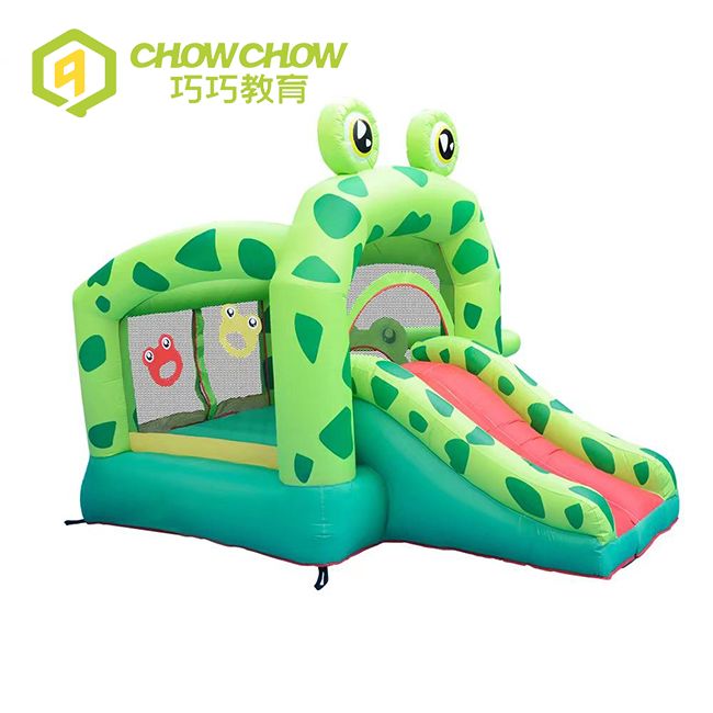 Popular Water Slide Pool Commercial Inflatable Bouncer Green Frog for Sale
