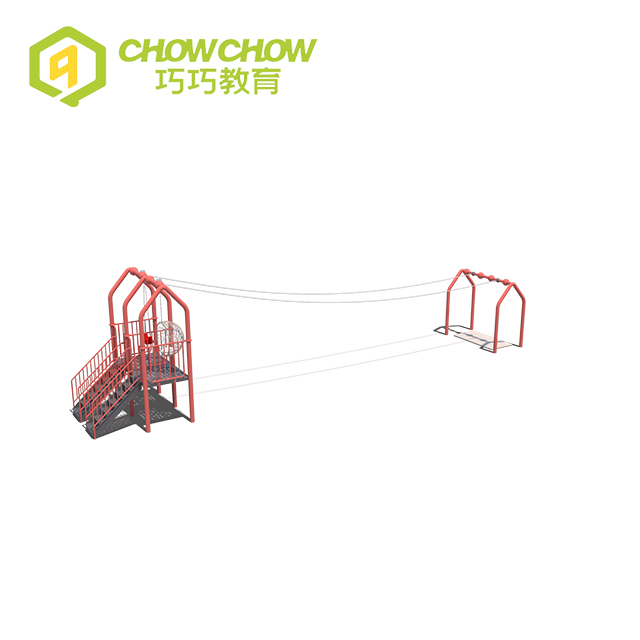 QiaoQiao Outdoor Steel Kids Zip Line Playground Challenge Fly Equipment for Sale
