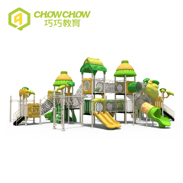 green tree plastic slide outdoor playground park children outdoor playground equipment slide 