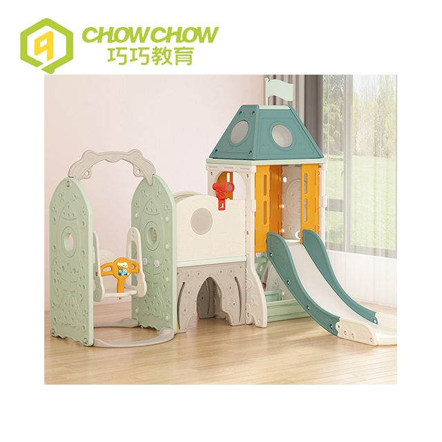 Indoor Children Playhouse With Swing Slide Double Slide 