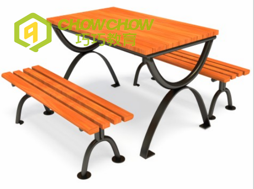 Good quality Outdoor playground Park leisure Park Wood Public Long Chair Bench