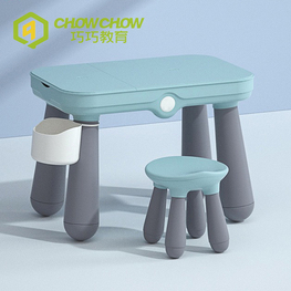 Qiaoqiao Hot Sell Indoor Plastic Building Bloacks Table Chair Set for Kids
