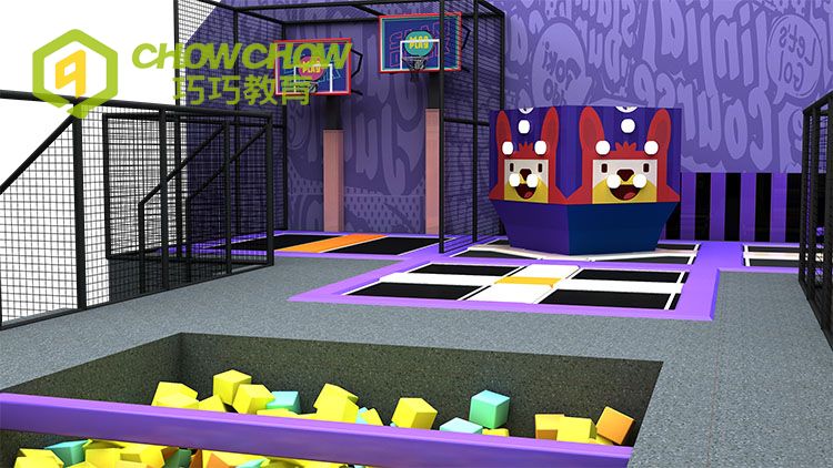 QiaoQiao indoor playground Family Entertainment play center 300sqm trampoline park with tag system foam pit for kids and adults