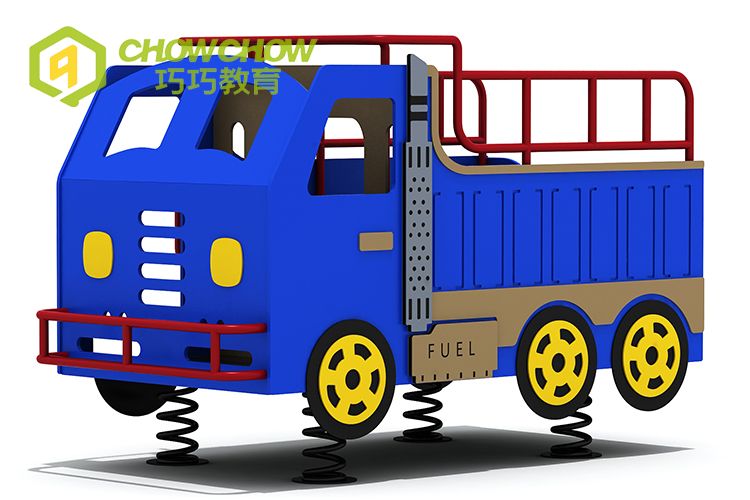 Qiaoqiao small kindergarten outdoor rocking toys spring rider cars kids bus design playground equipment outdoor for children