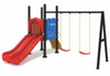 Qiao Qiao garden kids playground equipment outdoor kids playhouse with slide and swing play set for backyard 
