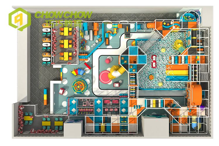 QiaoQiao kids play center area indoor baby slides plastic equipment set small indoor playground castle for children