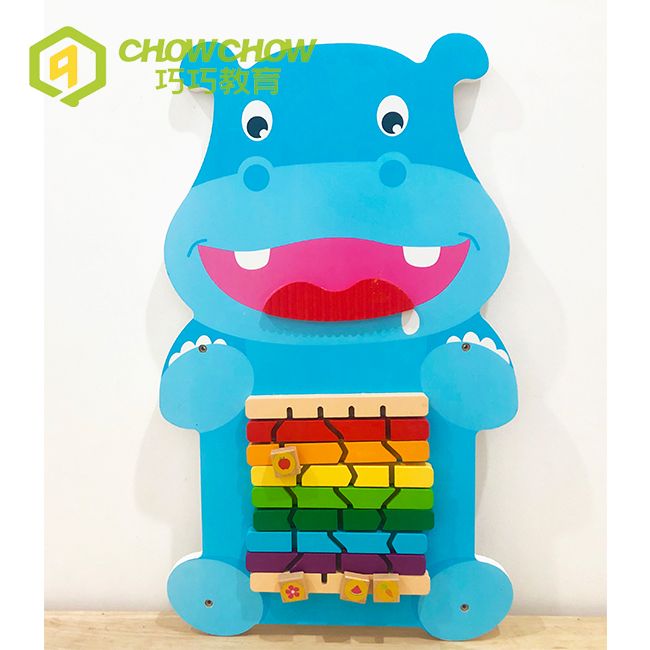 Early Education Hippo Interactive Wooden Wall Game Toys for Sale
