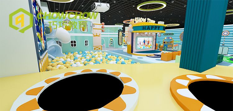 QiaoQiao children indoor playground castle set Macaron theme kids soft play area center with plastic slide equipment for sale