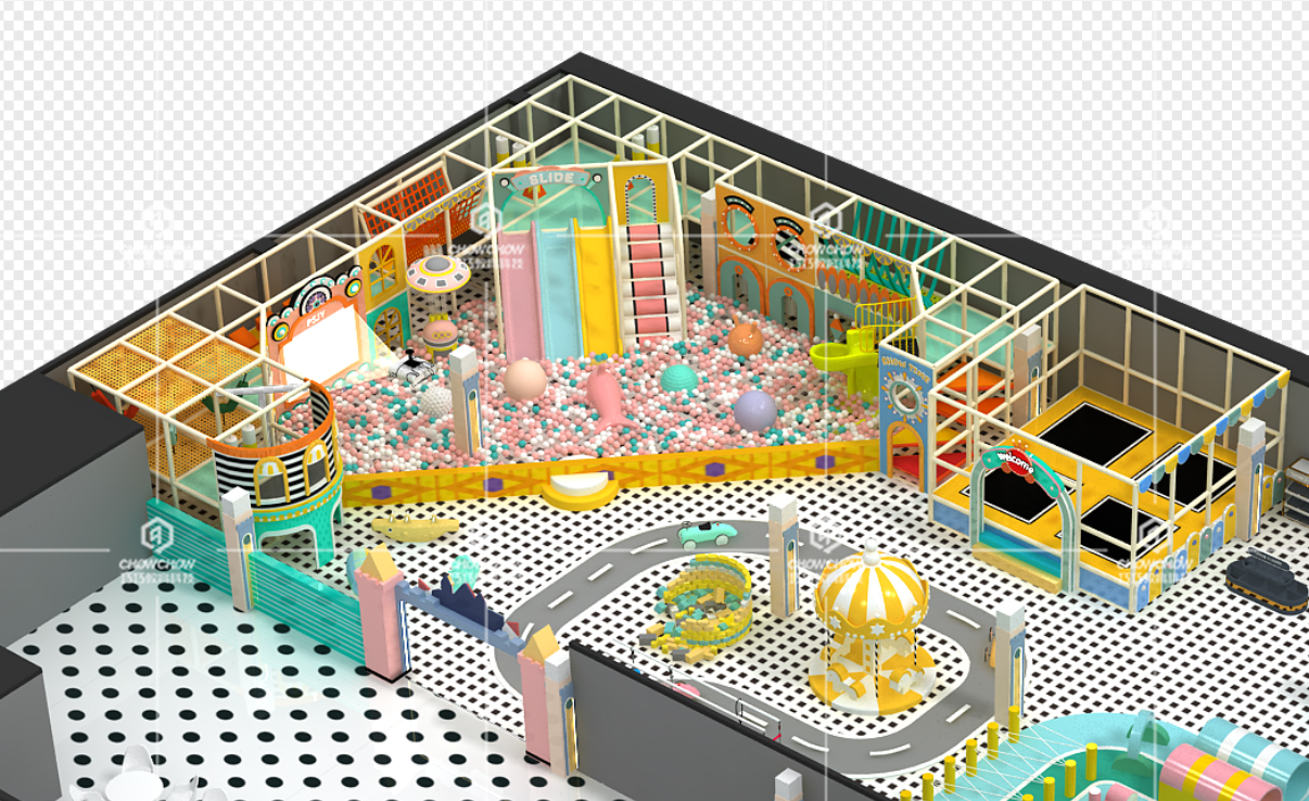 How do newcomers to the indoor playground choose and apply colors (1)