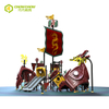 New Design Pirate Ship Plastic Slide Outdoor Playground