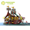 Popular Large Pirate Ship Slide Set Outdoor Playground 