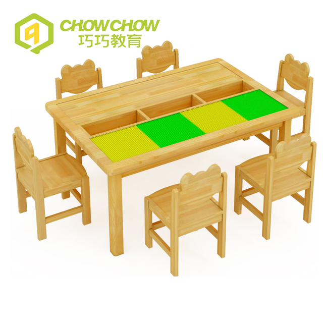 Preschool classroom daydare wooden table and chair set for kids