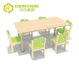 Funny solid wood furniture kids wooden oak table and chair set with high quality