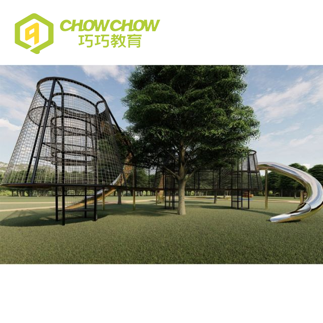 Qiao Qiao Customized Farm Style outside Outdoor Playground Equipment Project Case for Village