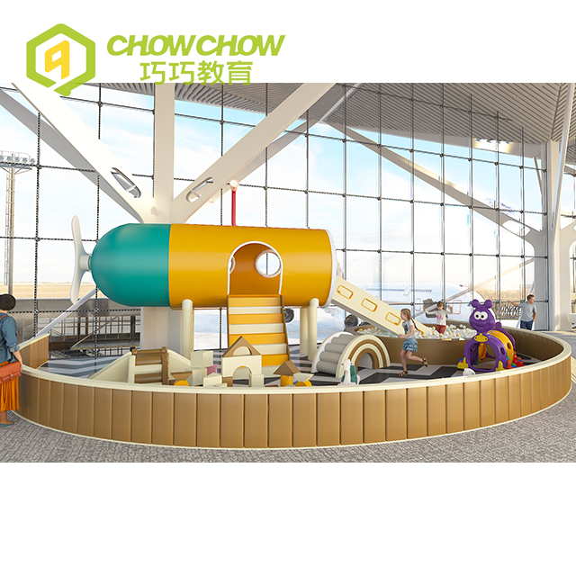 Customized New Design Plane Shape Soft Play Set for Airport Kids Play Area