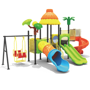 Qiaoqiao Outdoor Plastic Swing Sets Playground Outdoor Kids And Slide for Sale