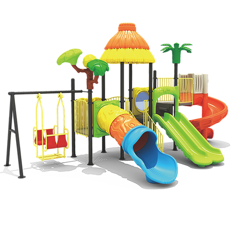 Qiaoqiao Outdoor Plastic Swing Sets Playground Outdoor Kids And Slide ...