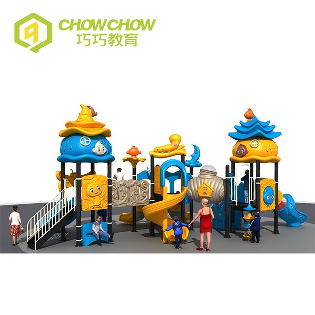 Kids Genie Elf Themed Blue Yellow Large Outdoor Playground Equipment for Sale