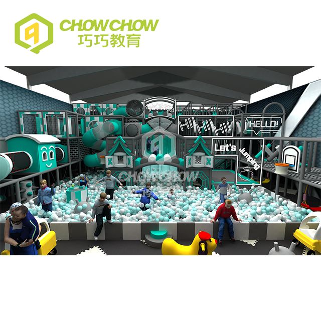 Qiaoqiao 300SQM Wholesale Kids Indoor Playground Maze Area with Big Slides