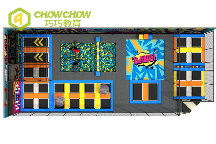QiaoQiao commercial indoor playground equipment China supplier adults modern small jumping trampoline park for kids games