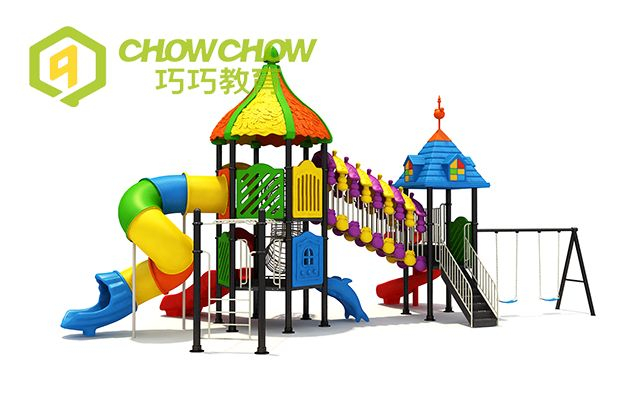 QiaoQiao amusement park facilities plastic adventure large kids playing games outdoor playground equipment set