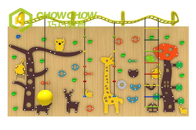 Qiaoqiao manufacturer Kids indoor rock climbing wall Amusement Park climbing wall customized