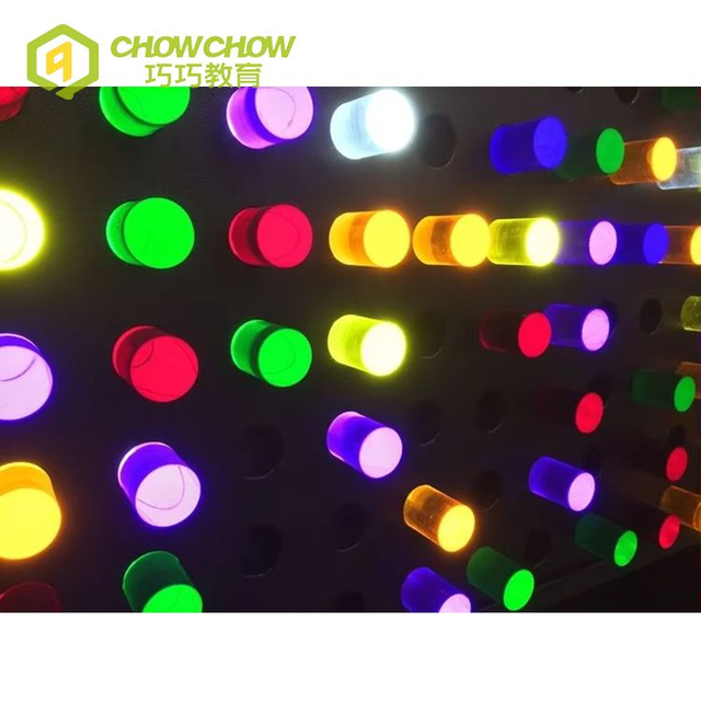 QiaoQiao sensory light panel indoor playground equipment Interactive wall games with rainbow acrylic bar for kids play room toys