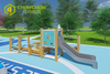 Qiaoqiao Customized Amusement park kids physical training wooden play set outdoor children adventure park playground equipment