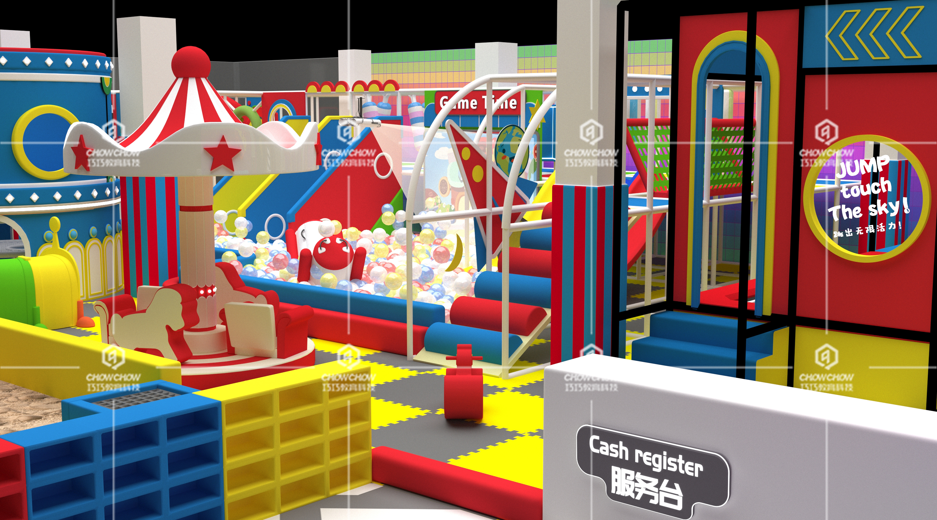 How do newcomers to the indoor playground choose and apply colors (2)